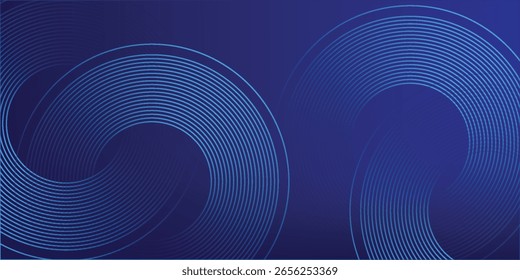 Fondo abstracto azul. Patrón de líneas geométricas. Líneas degradadas azules brillantes modernas. Diseño gráfico de tecnología futurista. ilustración de Vector.