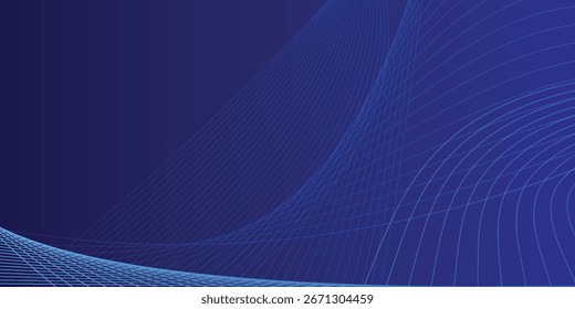 Blue abstract background. Geometric lines pattern. Modern shiny blue gradient lines. Futuristic technology graphic design.Aesthetic art.Eps 10