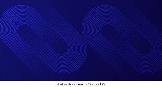 Blue abstract background. Geometric round lines pattern. Modern shiny blue gradient lines. Futuristic technology vector ilustration