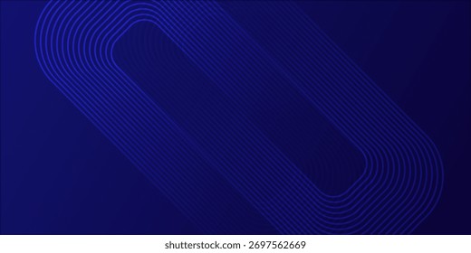 Blue abstract background. Geometric round lines pattern. Modern shiny blue gradient lines. Futuristic technology vector ilustration