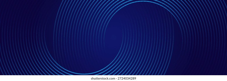 Fondo abstracto azul. Patrón de líneas redondas geométricas. Líneas degradadas azules brillantes modernas. Diseño gráfico de tecnología futurista.