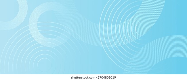 Blauer abstrakter Hintergrund mit geometrischer Form Kreis. Moderner futuristischer hellblauer Hintergrund. Kann für Zielseiten, Buchumschläge, Broschüren, Flyer, Zeitschriften und alle Brandings verwendet werden.