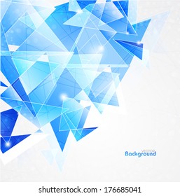 blue abstract background of geometric shapes