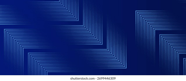 fundo abstrato azul com padrões de linha quadrada geométrica nos cantos, Terno para banner, web, brochura, panfleto e apresentação