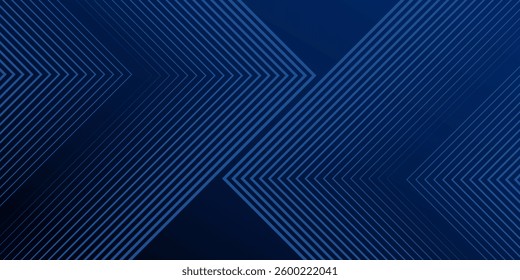 Blue abstract background with glowing arrow lines. Modern shiny blue geometric lines design. Technology futuristic concept. Horizontal banner template. Suit for cover, header, poster, banner arts blue