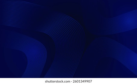 Blue abstract background with glowing arrow lines. Modern shiny blue geometric lines design. Technology futuristic concept. Horizontal banner template. Suit for cover, header, poster, banner, web
