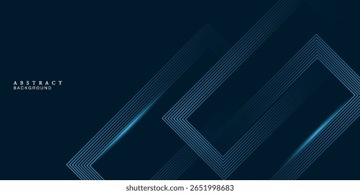 Blue abstract background with glowing arrow lines. Modern shiny blue geometric lines design. Technology futuristic concept. Horizontal banner template. Suit for cover, header, poster, banner, web