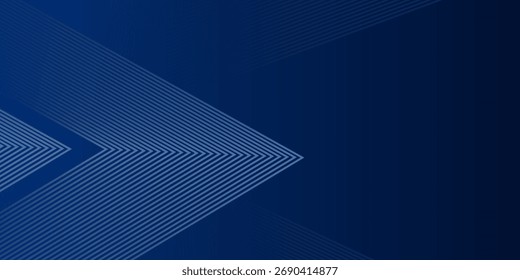 Fondo abstracto azul con líneas de flecha brillantes. Diseño moderno de líneas geométricas azules brillantes. Tecnología concepto futurista. Plantilla Horizontal de Anuncio. Traje para la cubierta, cabecera, cartel, Anuncio, Web