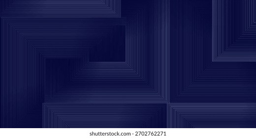 Blauer abstrakter Hintergrund mit leuchtenden Pfeillinien. Modernes Design mit glänzend blauen geometrischen Linien. Technologie futuristisch modern