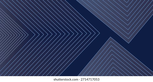 Fondo abstracto azul con líneas de flecha brillantes. Diseño moderno de líneas geométricas azules brillantes. Tecnología concepto futurista. Plantilla Horizontal de Anuncio. Traje para la cubierta, cabecera, cartel, Anuncio, Web