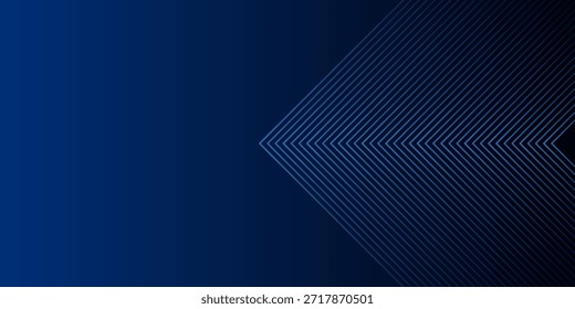 Fondo abstracto azul con líneas de flecha brillantes. Diseño moderno de líneas geométricas azules brillantes. Tecnología concepto futurista. Plantilla Horizontal de Anuncio. Traje para la cubierta, cabecera, cartel, Anuncio, Web