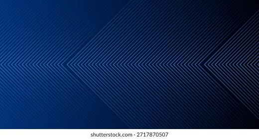 Fondo abstracto azul con líneas de flecha brillantes. Diseño moderno de líneas geométricas azules brillantes. Tecnología concepto futurista. Plantilla Horizontal de Anuncio. Traje para la cubierta, cabecera, cartel, Anuncio, Web