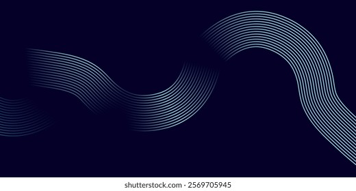 blue abstract background with glowing circle. Connection geometric lines. Modern shiny blue gradient geometric shape design. Futuristic concept