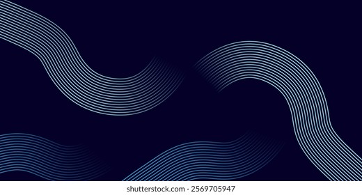 blue abstract background with glowing circle. Connection geometric lines. Modern shiny blue gradient geometric shape design. Futuristic concept