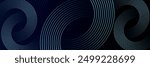 Blue abstract background with glowing circles. Swirl circular lines pattern. Geometric spiral. Twirl element. Modern graphic design. Futuristic technology