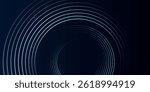 Blue abstract background with glowing circles. Swirl circular lines pattern. Geometric spiral. Twirl element. Modern graphic design. Futuristic technology concept.