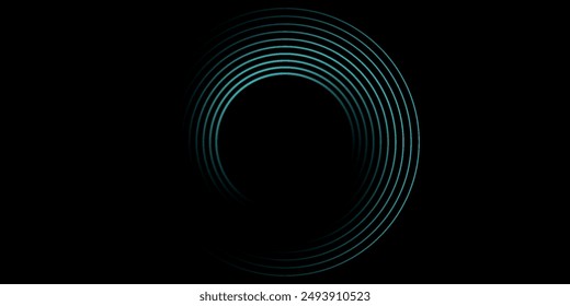 Blue abstract background with glowing circles. Swirl circular lines pattern. Geometric spiral. Twirl element. Modern graphic desi	