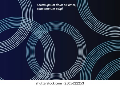 Blue abstract background with glowing circles. Swirl circular lines pattern. Geometric spiral. Twirl element. Modern graphic design. Futuristic technology concept..eps