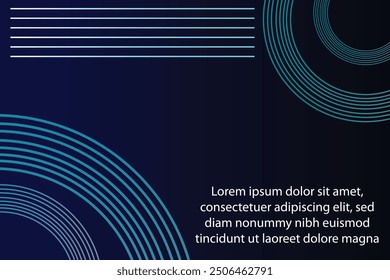 Blue abstract background with glowing circles. Swirl circular lines pattern. Geometric spiral. Twirl element. Modern graphic design. Futuristic technology concept..eps