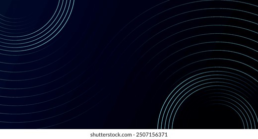 Blue abstract background with glowing circles. Swirl circular lines pattern. Geometric spiral. Twirl element. Modern graphic design. Futuristic technology concept.