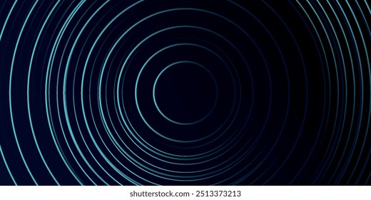 Blue abstract background with glowing circles. Swirl circular lines pattern. Geometric spiral. Twirl element. Modern graphic design. Futuristic technology concept. circle vector ilustration