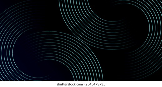 Blue abstract background with glowing circles. Swirl circular lines pattern. Geometric spiral. Twirl element. Modern graphic desi