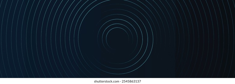 Blue abstract background with glowing circles. Swirl circular lines pattern. Geometric spiral. Twirl elements. Modern graphic design. Futuristic technology concept. eps 10