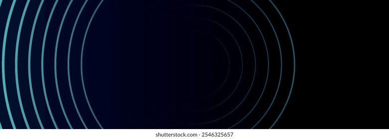 Blue abstract background with glowing circles. Swirl circular lines pattern. Geometric spiral. Twirl element. Modern graphic design. Futuristic technology concept.