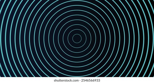 Blue abstract background with glowing circles. Circular swirling line pattern. Geometric spiral. Twirl elements