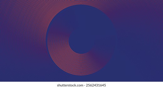 Blue abstract background with glowing circles. Swirl circular lines pattern. Geometric spiral. Twirl element. Modern graphic design. Futuristic technology concept.