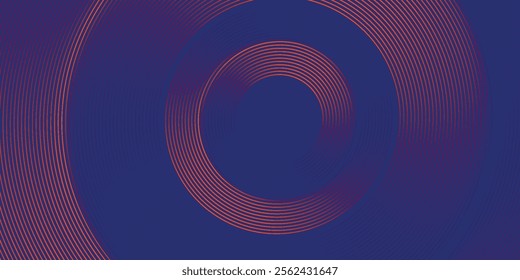 Blue abstract background with glowing circles. Swirl circular lines pattern. Geometric spiral. Twirl element. Modern graphic design. Futuristic technology concept.