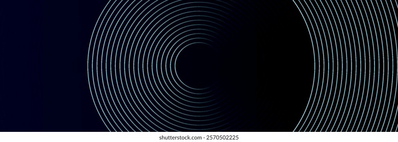 Blue abstract background with glowing circles. Swirl circular lines pattern. Geometric spiral. Twirl element. Modern graphic design. Futuristic technology concept. circle vector ilustration