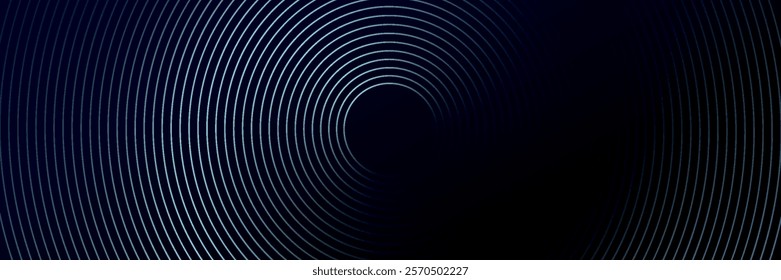 Blue abstract background with glowing circles. Swirl circular lines pattern. Geometric spiral. Twirl element. Modern graphic design. Futuristic technology concept. circle vector ilustration