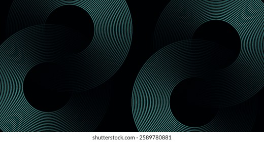 Blue abstract background with glowing circles. Swirl circular lines pattern. Geometric spiral. Twirl element. Modern graphic desi	