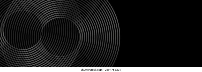 Blue abstract background with glowing circles. Swirl circular lines pattern. Geometric spiral. Twirl element. Modern graphic desi	