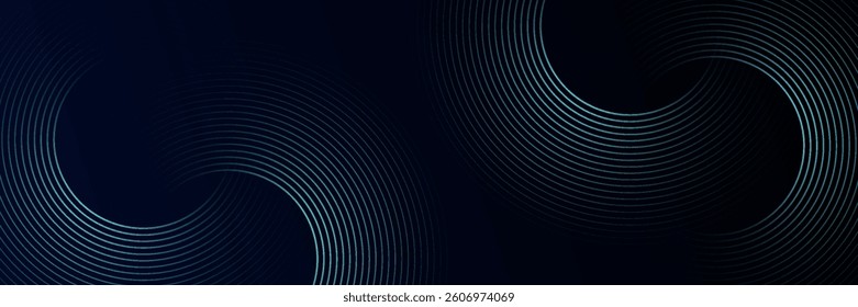 Blue abstract background with glowing circles. Swirl circular lines pattern. Geometric spiral. Twirl element. Modern graphic desi. eps 10