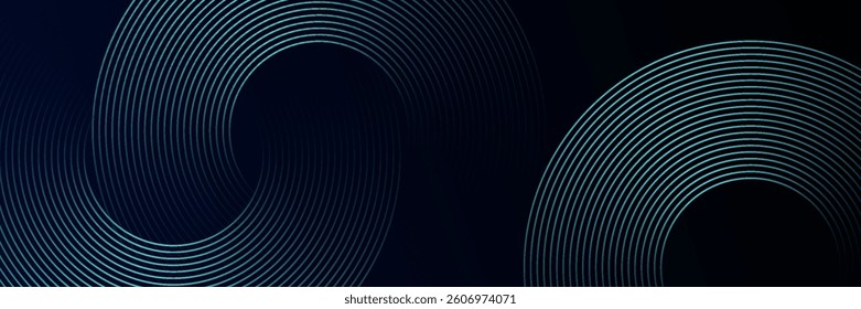 Blue abstract background with glowing circles. Swirl circular lines pattern. Geometric spiral. Twirl element. Modern graphic desi. eps 10