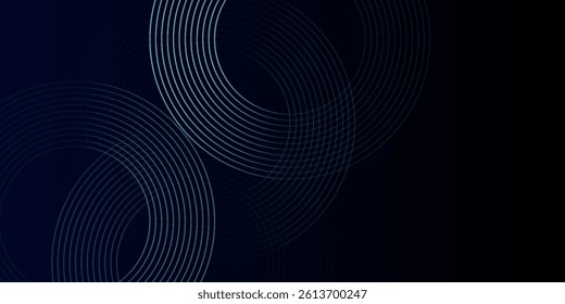 Blue abstract background with glowing circles. Swirl circular lines pattern. Geometric spiral. Twirl element. Modern graphic desi	
