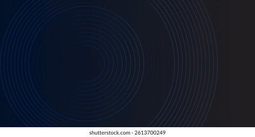 Blue abstract background with glowing circles. Swirl circular lines pattern. Geometric spiral. Twirl element. Modern graphic design. Futuristic technology concept.