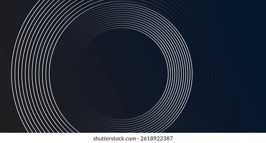Blue abstract background with glowing circles. Swirl circular lines pattern. Geometric spiral. Twirl element. Modern graphic design. vector eps10