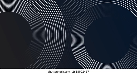 Fundo abstrato azul com círculos brilhantes. Padrão de linhas circulares giratórias. Espiral geométrica. Elemento de giro. Design gráfico moderno. vetores eps10