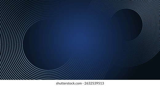 Blue abstract background with glowing circles. Swirl circular lines pattern. Geometric spiral. Twirl element. Modern graphic design. Futuristic technology concept. circle vector ilustration	