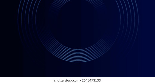 Blue abstract background with glowing circles. Swirl circular lines pattern. Geometric spiral. Twirl element. Modern graphic design. vector illustration