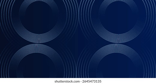 Blue abstract background with glowing circles. Swirl circular lines pattern. Geometric spiral. Twirl element. Modern graphic design. poster