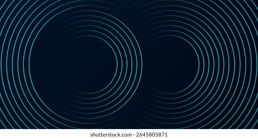 Blue abstract background with glowing circles. Swirl circular lines pattern. Geometric spiral. Twirl element. Modern graphic design. Futuristic technology concept.