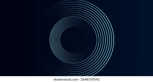 Blue abstract background with glowing circles. Swirl circular lines pattern. Geometric spiral. Twirl element. Modern graphic design. Futuristic technology concept.eps.10