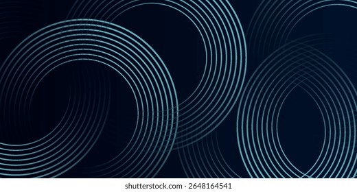 Blue abstract background with glowing circles. Swirl circular lines pattern. Geometric spiral. Twirl element. Modern graphic design. Futuristic technology concept. vector. eps.10