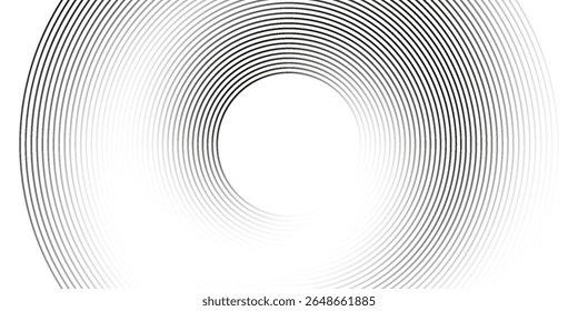 Fondo abstracto azul con círculos brillantes. Patrón de líneas circulares. Espiral geométrica. Elemento giratorio. Diseño gráfico moderno	
