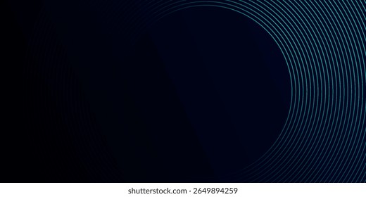 Blue abstract background with glowing circles. Swirl circular lines pattern. Geometric spiral. Twirl element. Modern graphic design. Futuristic technology concept.