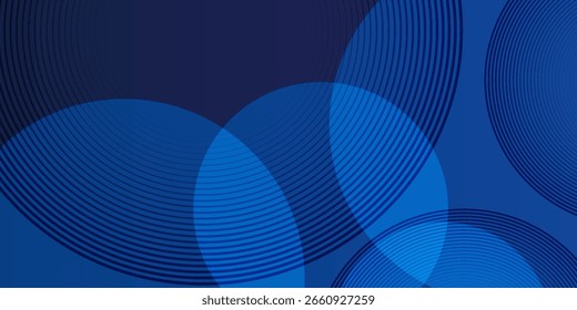 Blue abstract background with glowing circles. Swirl circular lines pattern. Geometric spiral. Twirl element. Modern graphic design. Futuristic technology concept.